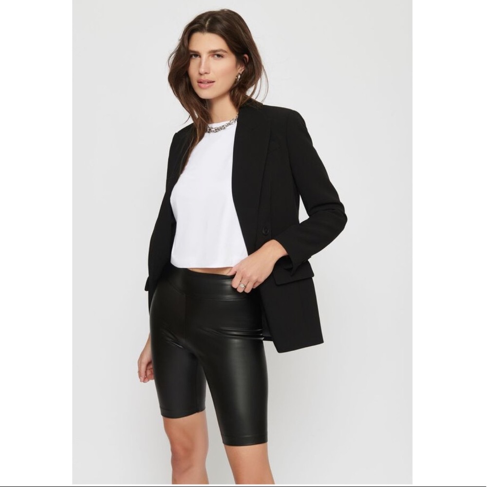 Dynamite Black Faux Leather Biker Shorts